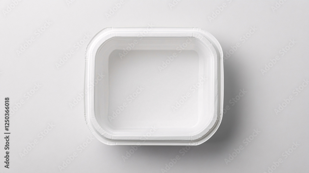 white disposable plastic food container on a white background white disposable plastic food container on a white background