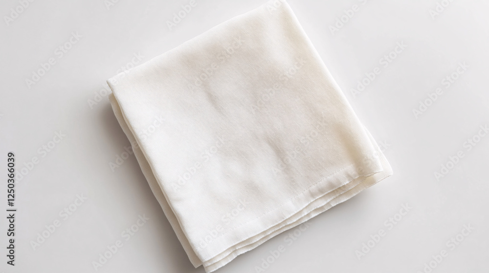 white folded fabric napkin on a white background white folded fabric napkin on a white background