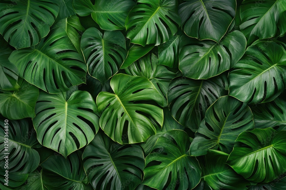 Lush tropical monstera leaves background texture Lush tropical monstera leaves background texture