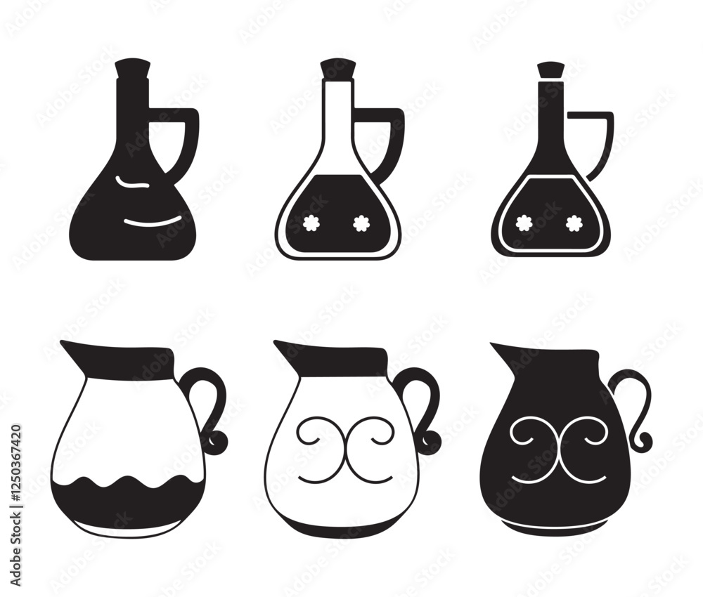 Collection of Jug and Bottle Icons Collection of Jug and Bottle Icons