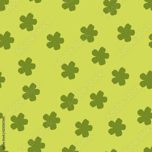 seamless patternleaves dark green flowers on light green background