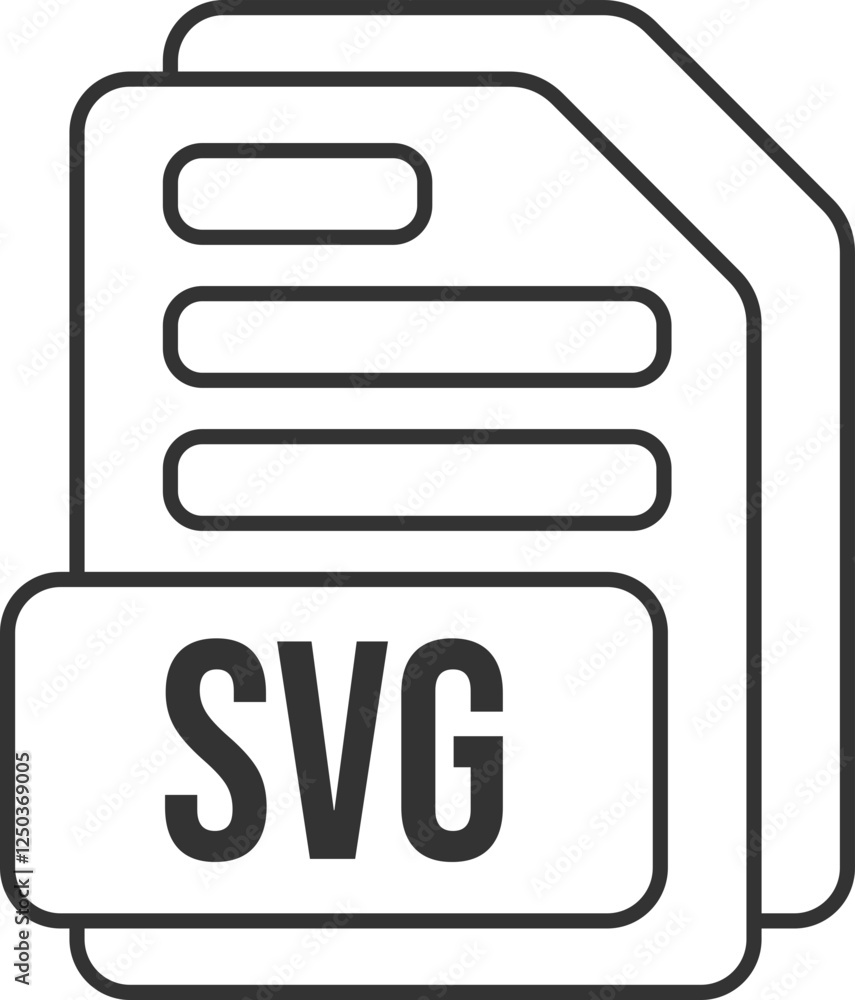 SVG File Format Icon Black Outline SVG File Format Icon Black Outline