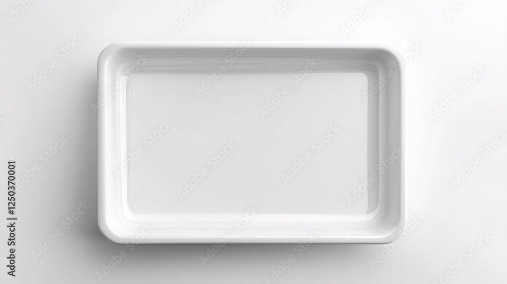 blank white square tray on a white background isolated mockup blank white square tray on a white background isolated mockup