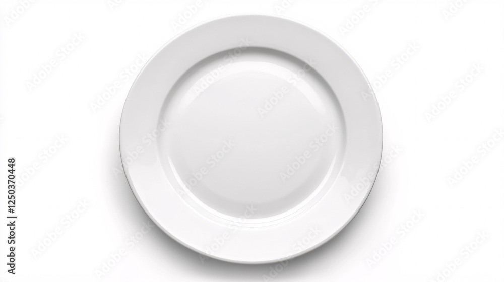 white empty plate on a white background