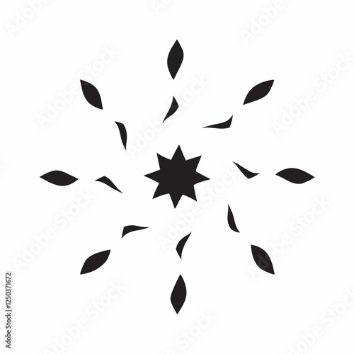 A mandala of spiraling vines with sharply defined mandala vector design and illustration