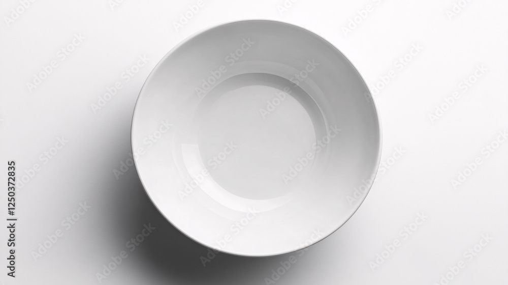 white ceramic bowl on a white surface empty plate mockup white ceramic bowl on a white surface empty plate mockup