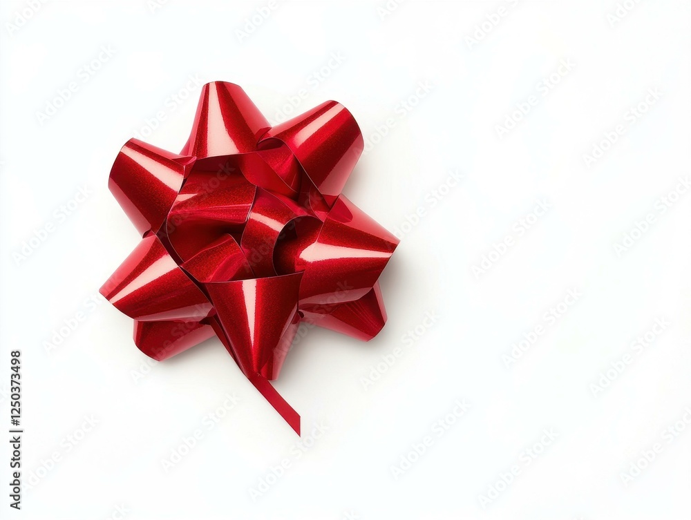 Bright red gift bow on white background. Bright red gift bow on white background.