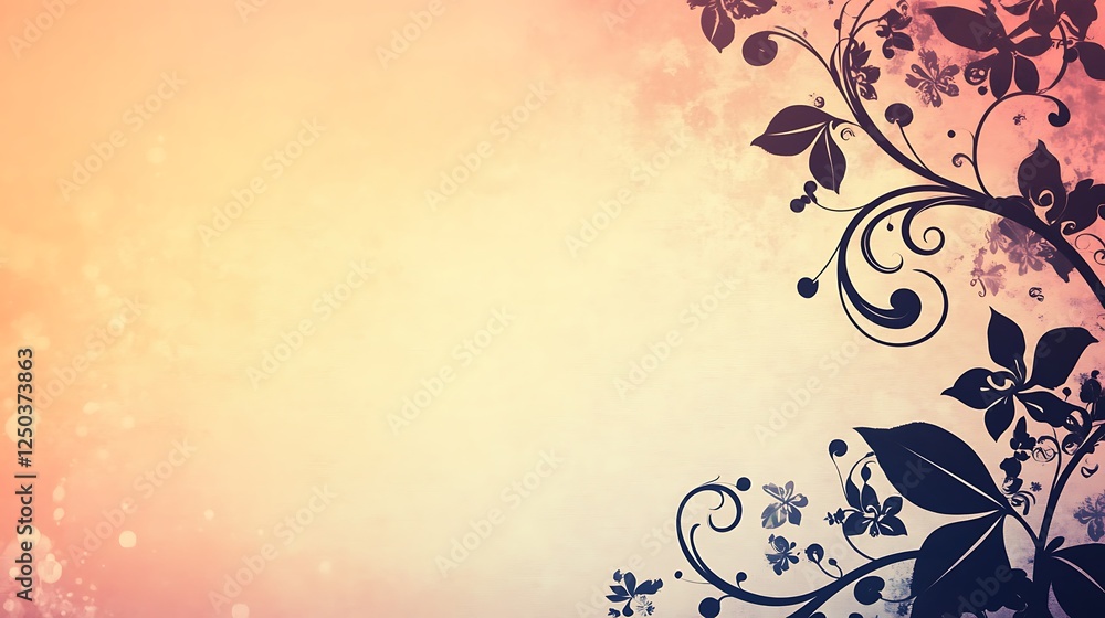 Elegant Floral Design on Soft Peach Background Elegant Floral Design on Soft Peach Background