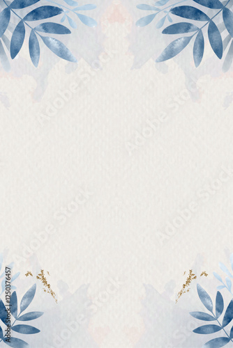blank-blue-leafy-poster-vector