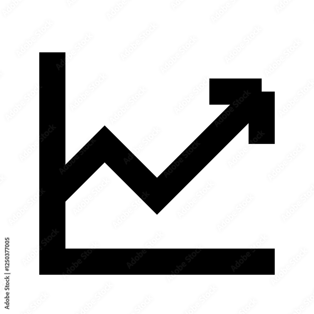 Chart Arrow - Simple Minimalist Business Icon Chart Arrow - Simple Minimalist Business Icon