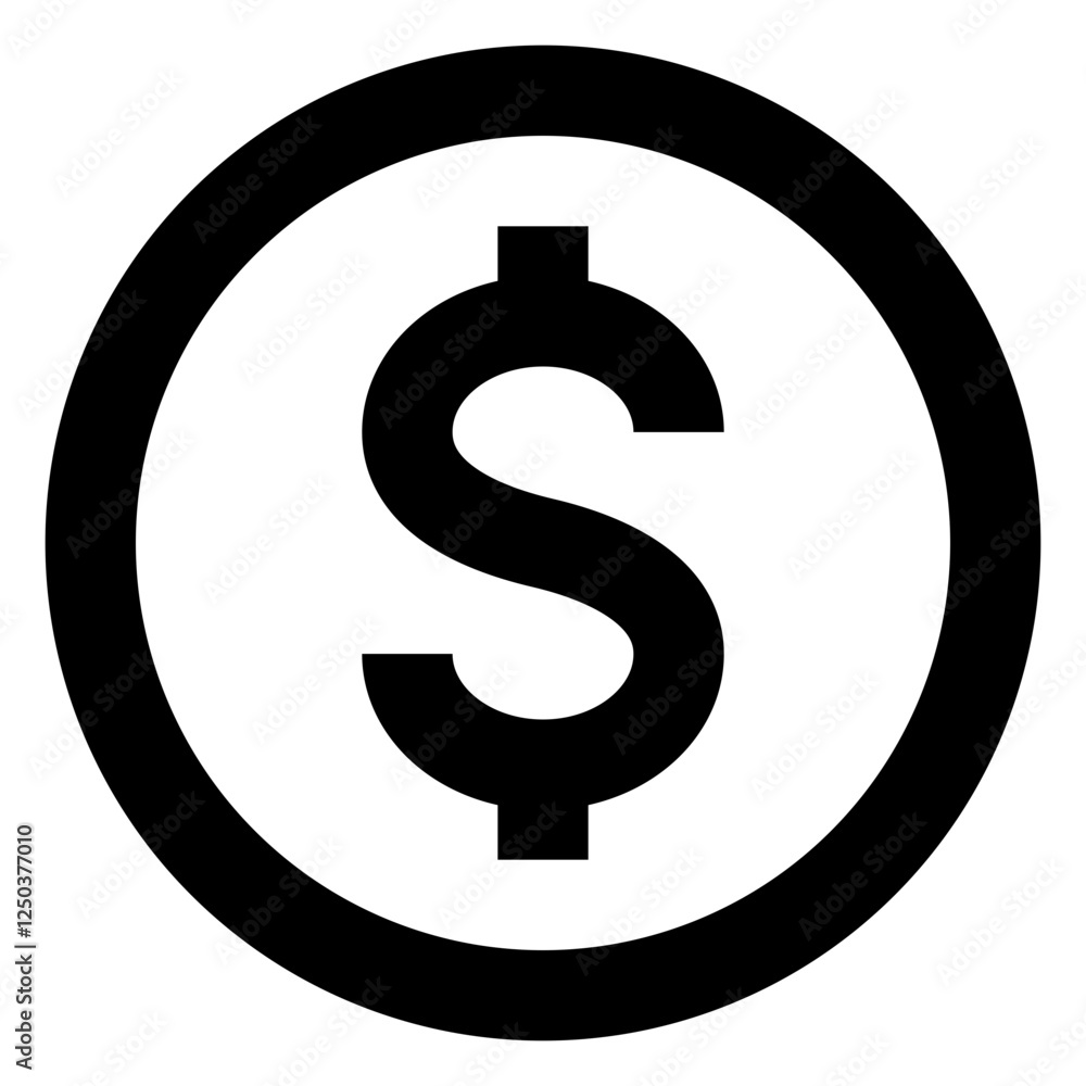 Dollar Coin - Simple Minimalist Business Icon Dollar Coin - Simple Minimalist Business Icon