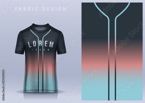 Fabric textile design for Sport t-shirt, Soccer jersey mockup for football club. uniform front view.	