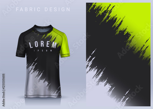 Fabric textile design for Sport t-shirt, Soccer jersey mockup for football club. uniform front view.	