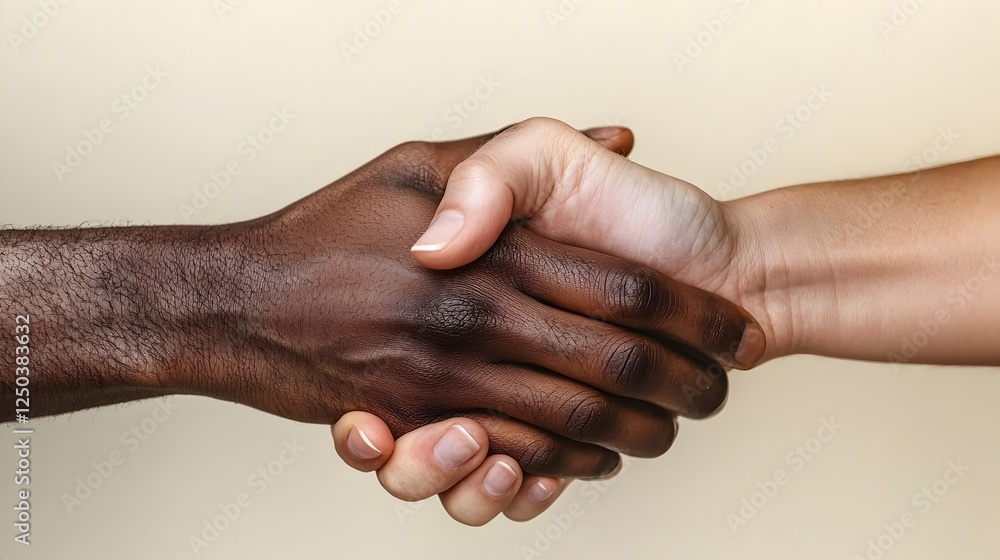 Fototapeta premium Diverse Hands Shaking to Symbolize Unity and Cooperation