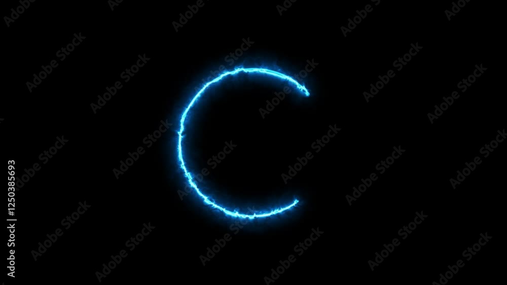 light blue neon glowing circle animated on a background loop. light blue neon glowing circle animated on a background loop.