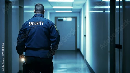 The Security Guard in Corridor