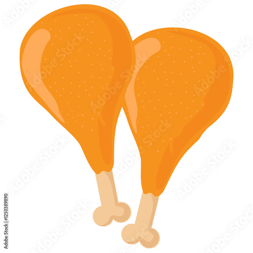 set chicken thigh in vector illustration. 