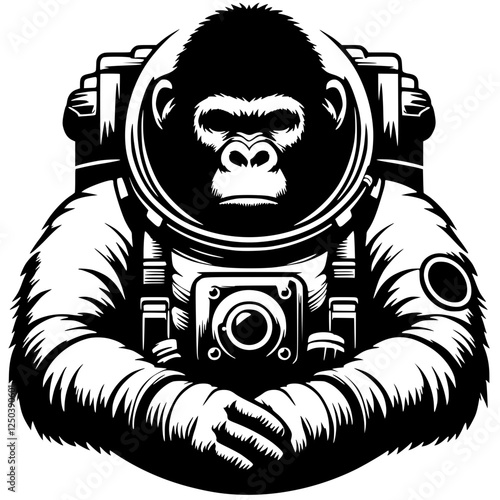 Gorilla astronaut silhouette