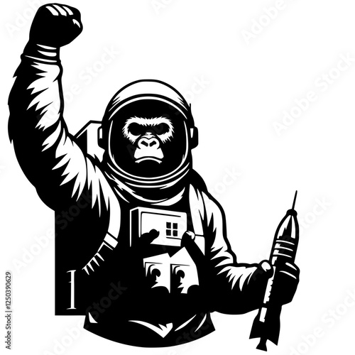 Gorilla astronaut silhouette