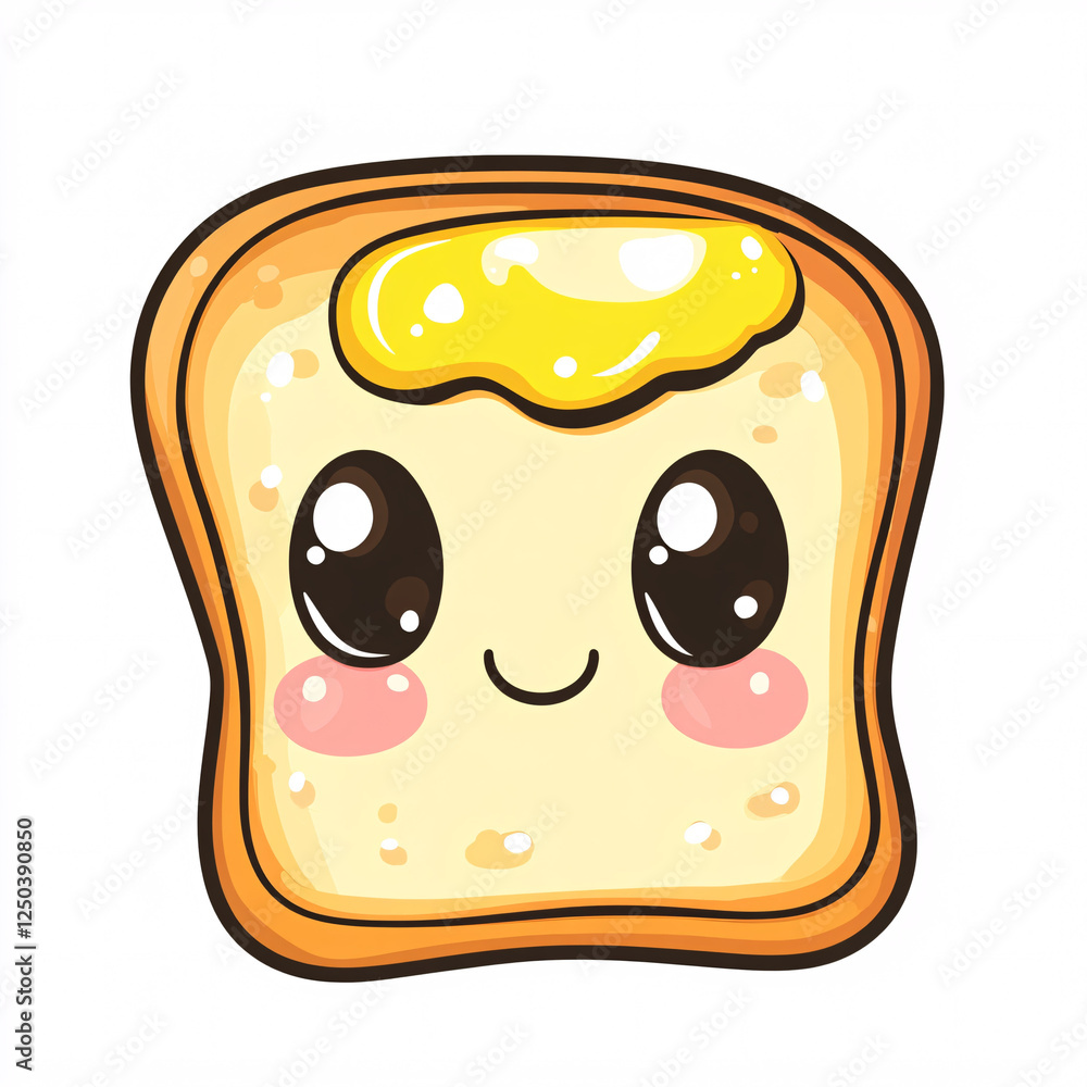 cute cartoon toast with butter and big eyes cute cartoon toast with butter and big eyes