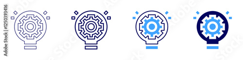 Innovation adoption frameworks icon in 4 different styles. Thin Line, Line, Bold Line, Duotone. Duotone style. Editable stroke
