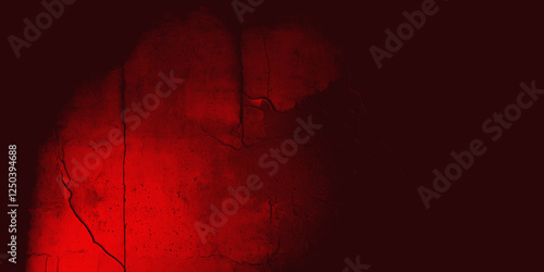 Red textured concrete grunge wall background. Dark edges. 