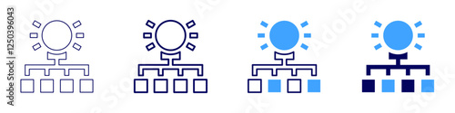 Technological innovation icon in 4 different styles. Thin Line, Line, Bold Line, Duotone. Duotone style. Editable stroke