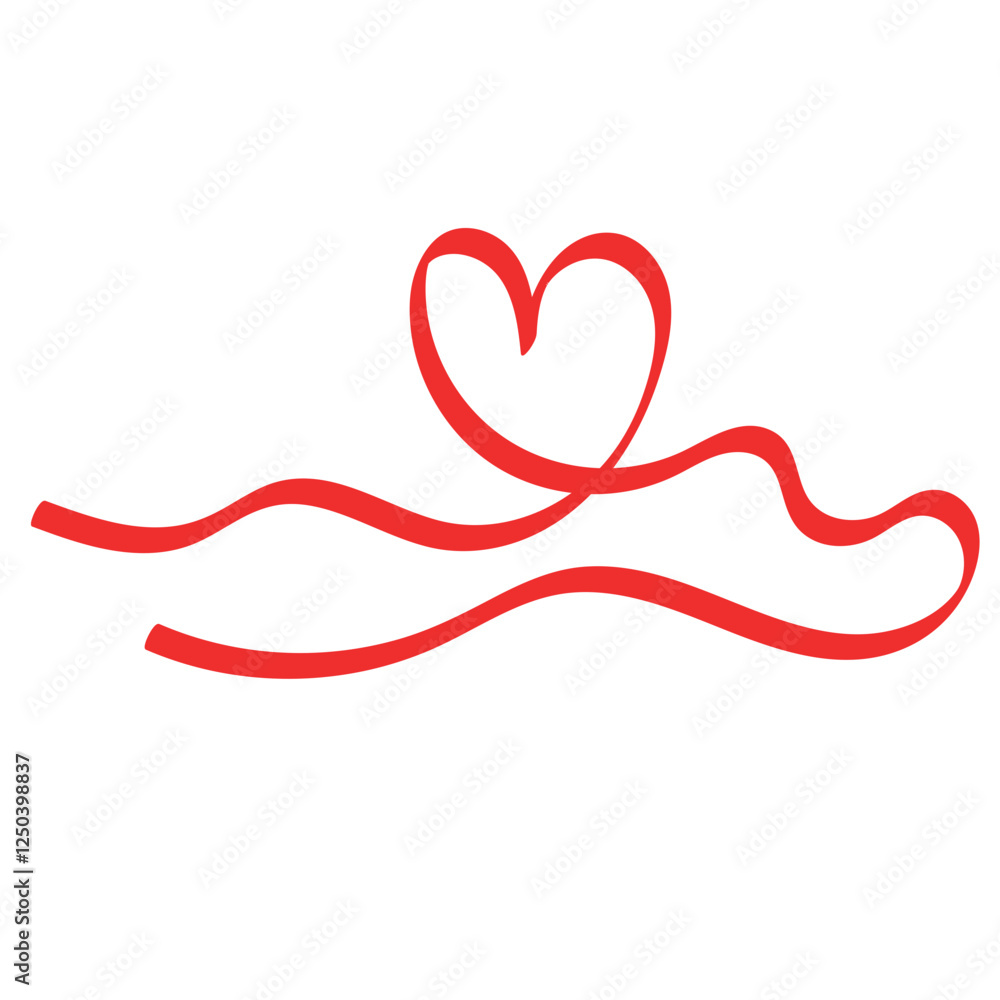 Valentine Stylized Heart Ribbon