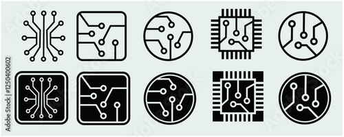 Microchip Sketchy Doodle Vector Icon with Editable Stroke. The Icon is suitable for web design, mobile apps, UI, UX, and GUI design.
