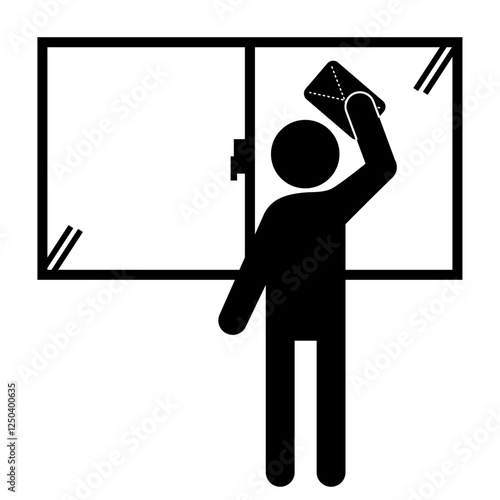 窓ふきをする人のピクトグラム