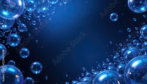 Wallpaper Mural 3D render of multiple translucent, iridescent bubbles floating against a gradient background with copy space, for product, cosmetic concept, and product background Torontodigital.ca
