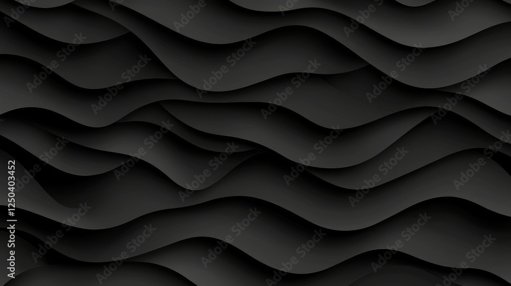 Obraz premium Smooth black waves create modern and elegant background design