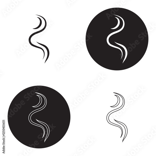 Smoke steam icon.  Smoke smell icon illustration. Hot vapor fire doodle line logo. Hit stink, coffee, fragrance flame icon. EPS 10/AI