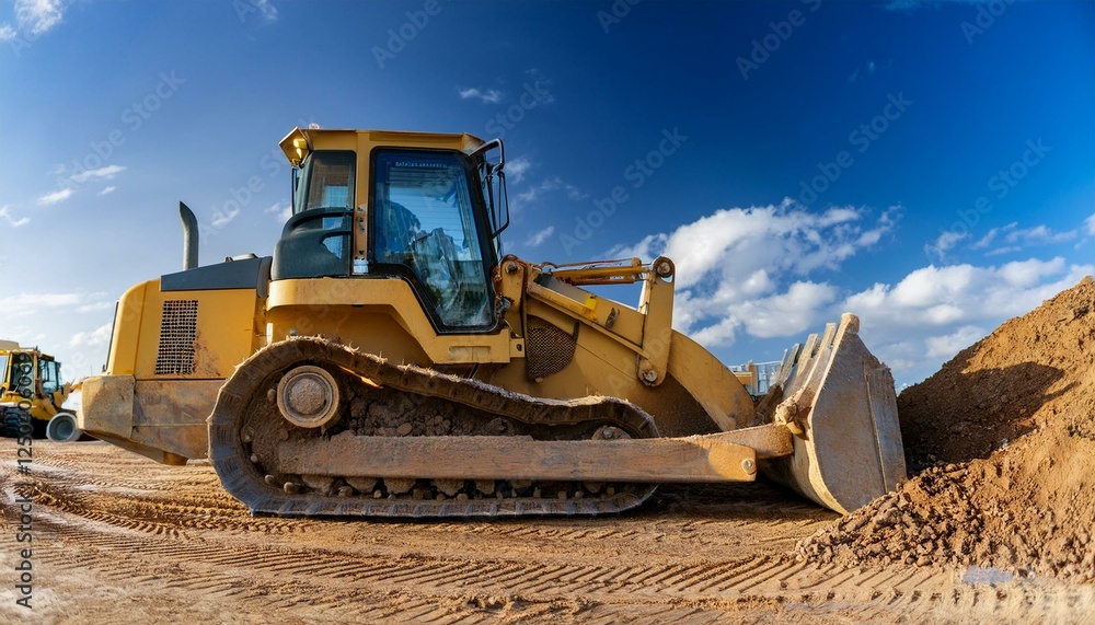 Fototapeta premium The impact of bulldozers on infrastructure. 