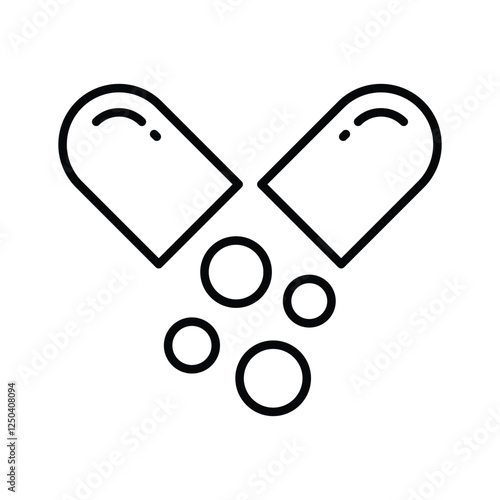 Trendy vector of capsules, antibiotic capsules, icon of medical drugs