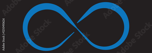 Print infinity symbol black - simple with discontinuation - isolated . 1176