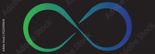 Print infinity symbol black - simple with discontinuation - isolated . 1176