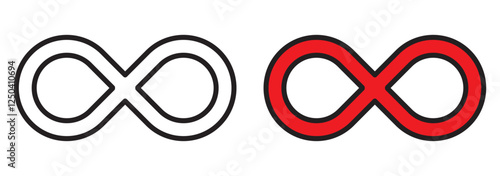 Print infinity symbol black - simple with discontinuation - isolated . 1176