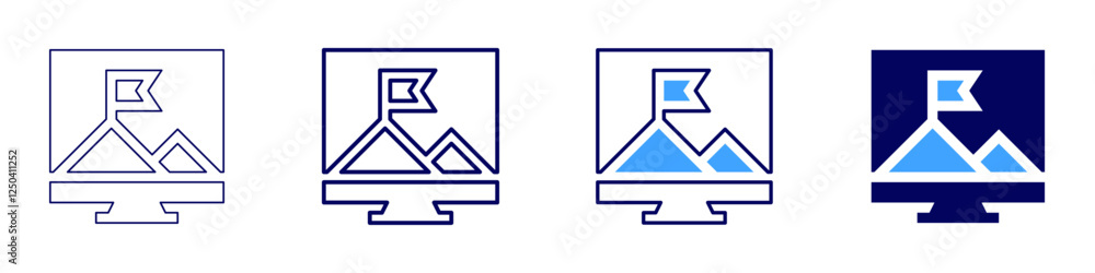Achievement results icon in 4 different styles. Thin Line, Line, Bold Line, Duotone. Duotone style. Editable stroke Achievement results icon in 4 different styles. Thin Line, Line, Bold Line, Duotone. Duotone style. Editable stroke