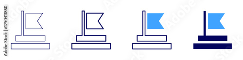 Peak achievement icon in 4 different styles. Thin Line, Line, Bold Line, Duotone. Duotone style. Editable stroke