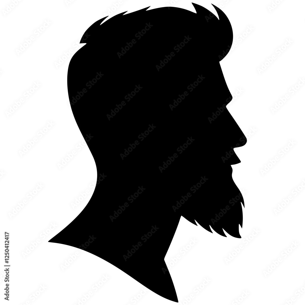 Silhouette of a man's beard Silhouette of a man's beard