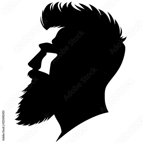 Silhouette of a man's beard