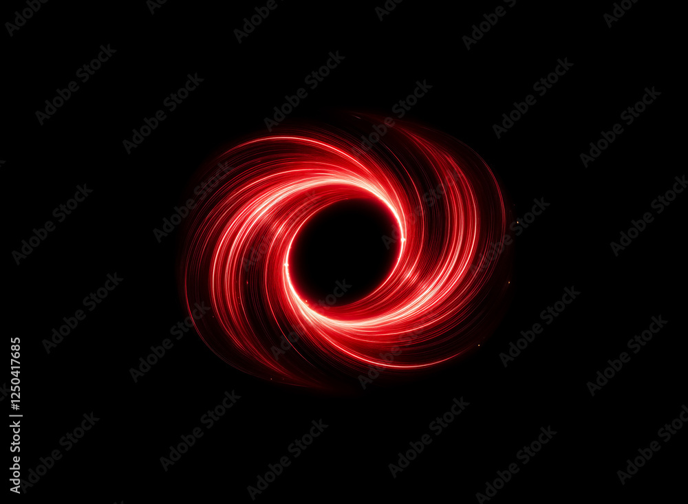 A vibrant red swirl of light creates a circular shape against a stark black backdrop, resembling an abstract energy vortex or portal effect with dynamic and glowing lines. A vibrant red swirl of light creates a circular shape against a stark black backdrop, resembling an abstract energy vortex or portal effect with dynamic and glowing lines.