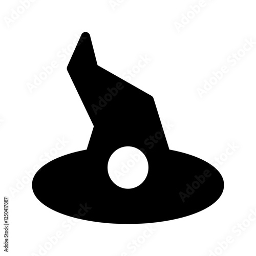 A spooky black witch hat with a tall, twisted top, creating a magical Halloween vibe.