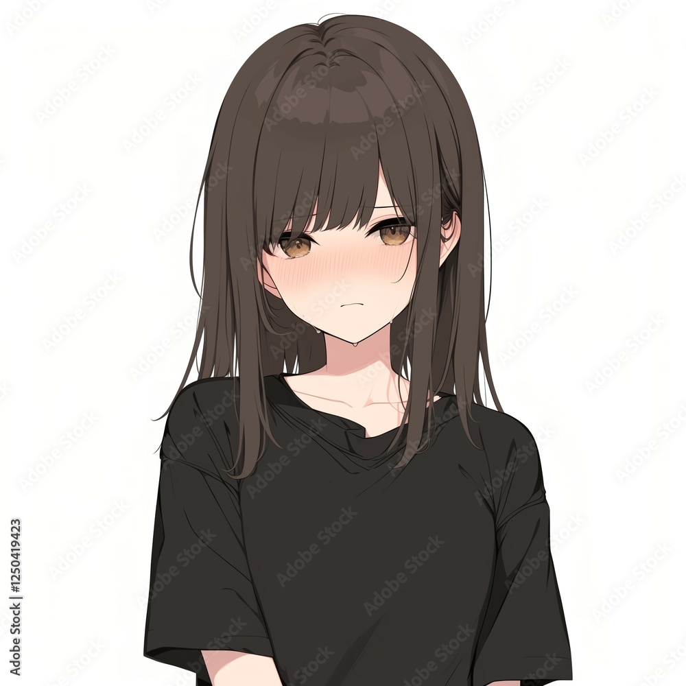 Fototapeta premium アニメ調の美少女の切り抜き用素材