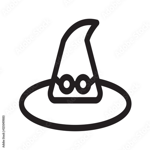 A tall, pointed witch hat with a classic wide brim, exuding magical and gothic vibes.