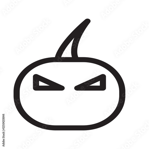 Bright orange pumpkin carved into a spooky face, illuminated with warm light. Ideal for Halloween décor and eerie atmospheres.