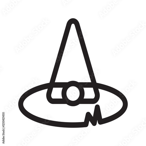 A witch hat with bold curves and intricate details, perfect for mystical and Halloween designs.