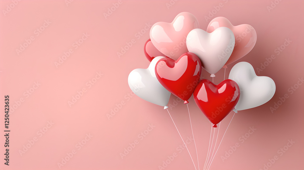 Floating heart shaped balloons create joyful atmosphere for celebrations Floating heart shaped balloons create joyful atmosphere for celebrations