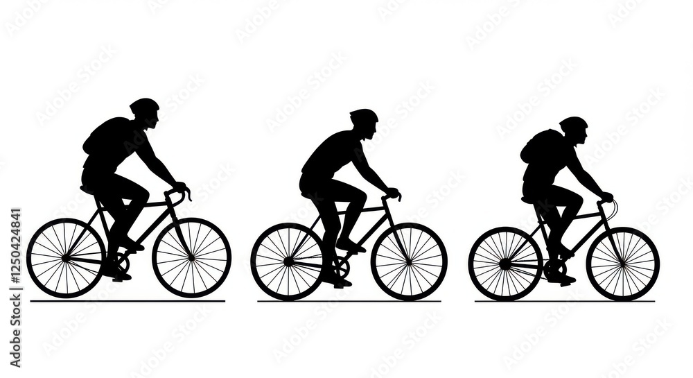 Naklejka premium Cyclists, bicycle riders
